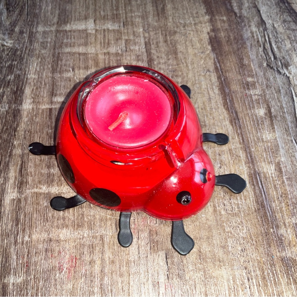 PartyLite Red and Black Ladybug Candle Holder